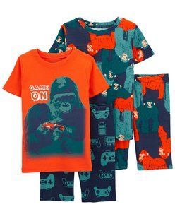 Детская одежда Картерс  Kid 4-Piece Video Games 100% Snug Fit Cotton Pajamas 3N003510 фото