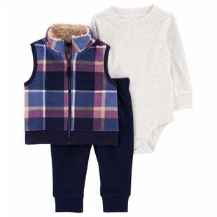 Carter's 3-Piece Plaid Little Vest Set 1P811110 фото