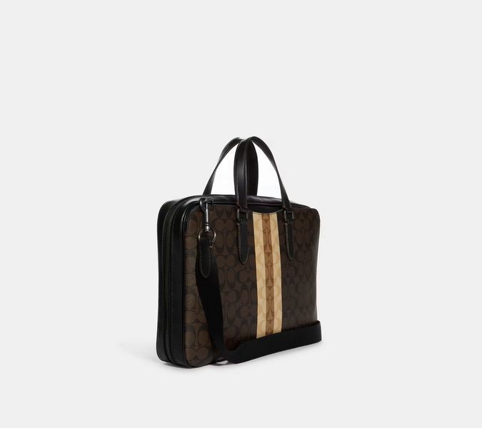 Coach Graham Slim Brief Canvas Varsity Stripe C9826 coach фото