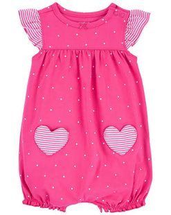 Детская одежда Картерс Baby Heart Pocket Cotton Romper | Carter's 1Q497310 фото