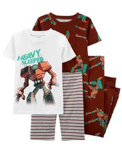 Kid 4-Piece Robot Cotton Blend Pajamas | Carter's 3O842010 фото