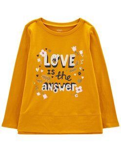 Дитячий одяг Картерс Kid Love Is The Answer Graphic Tee | Carter's 3O442110 фото