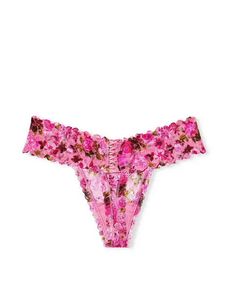 Жіночі мереживні трусики-стрінги зі шнурівкою Victoria's Secret The Lacie Lace-Up Thong Panty 26580223 фото
