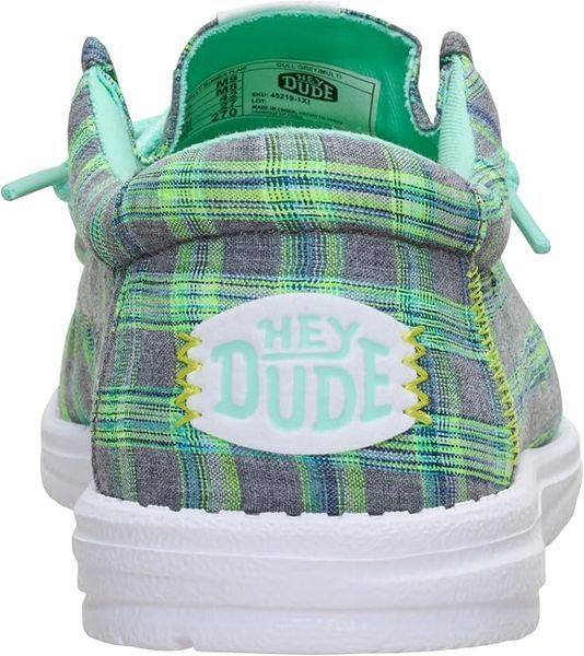 Мужская оригинальная обувь Hey Dude Men's Wally Summer Plaid Slip On Loafer 45219-1XI фото